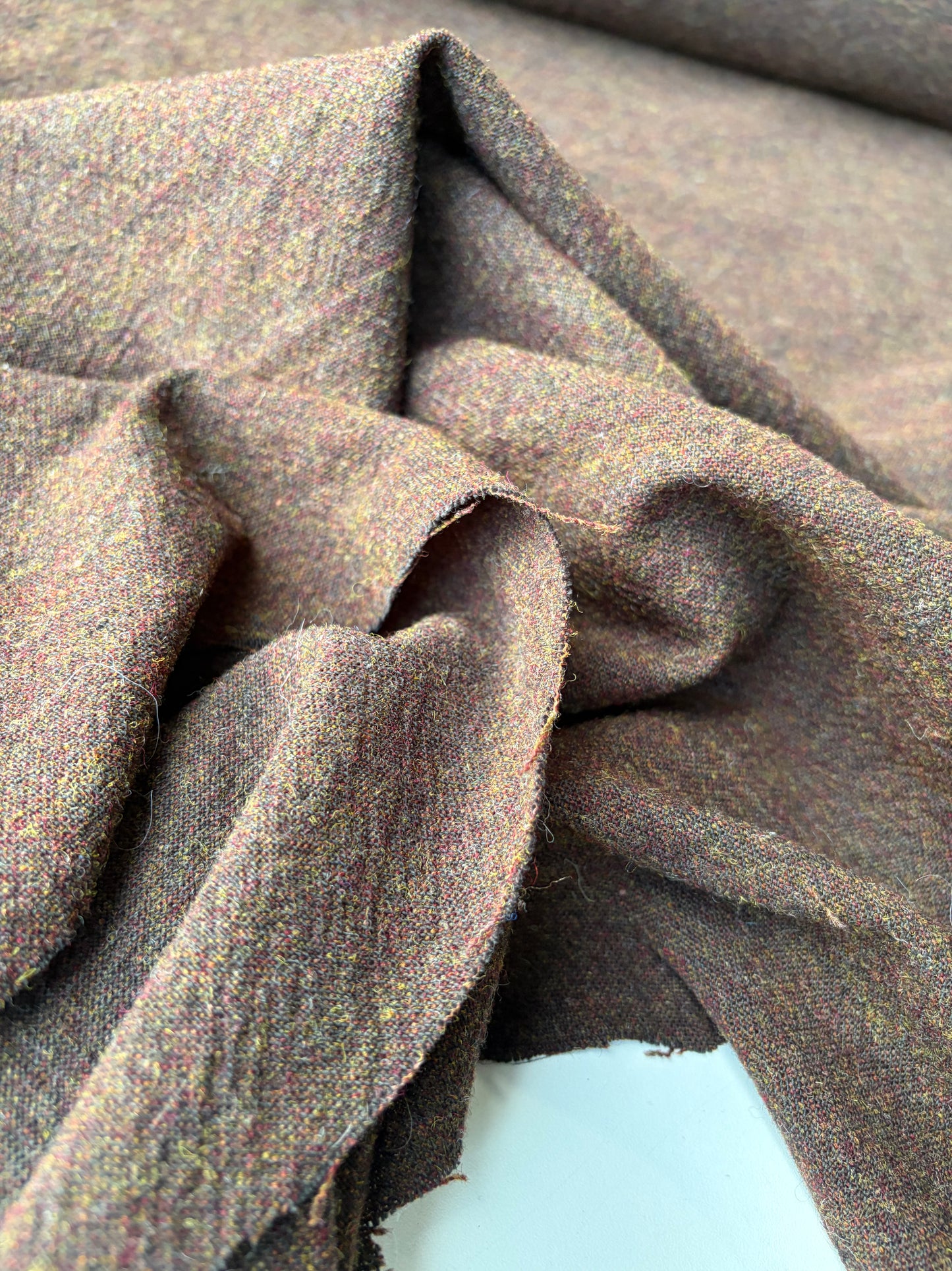 MORTY 003 Wool Shetland tweed brown/curry