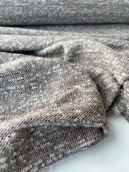MORTY 004 taupe/grey wool tweed bouclette