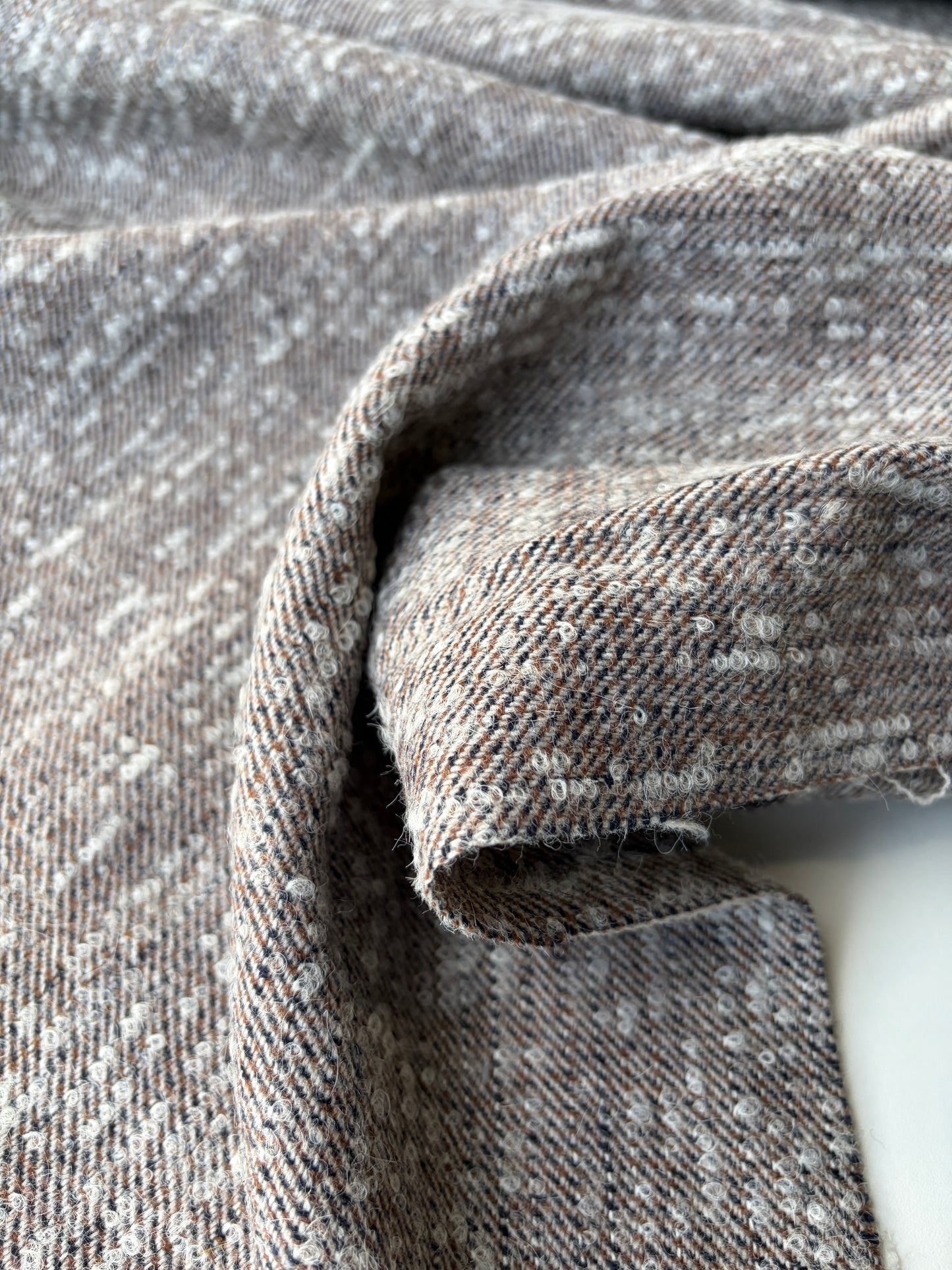 MORTY 004 taupe/grey wool tweed bouclette
