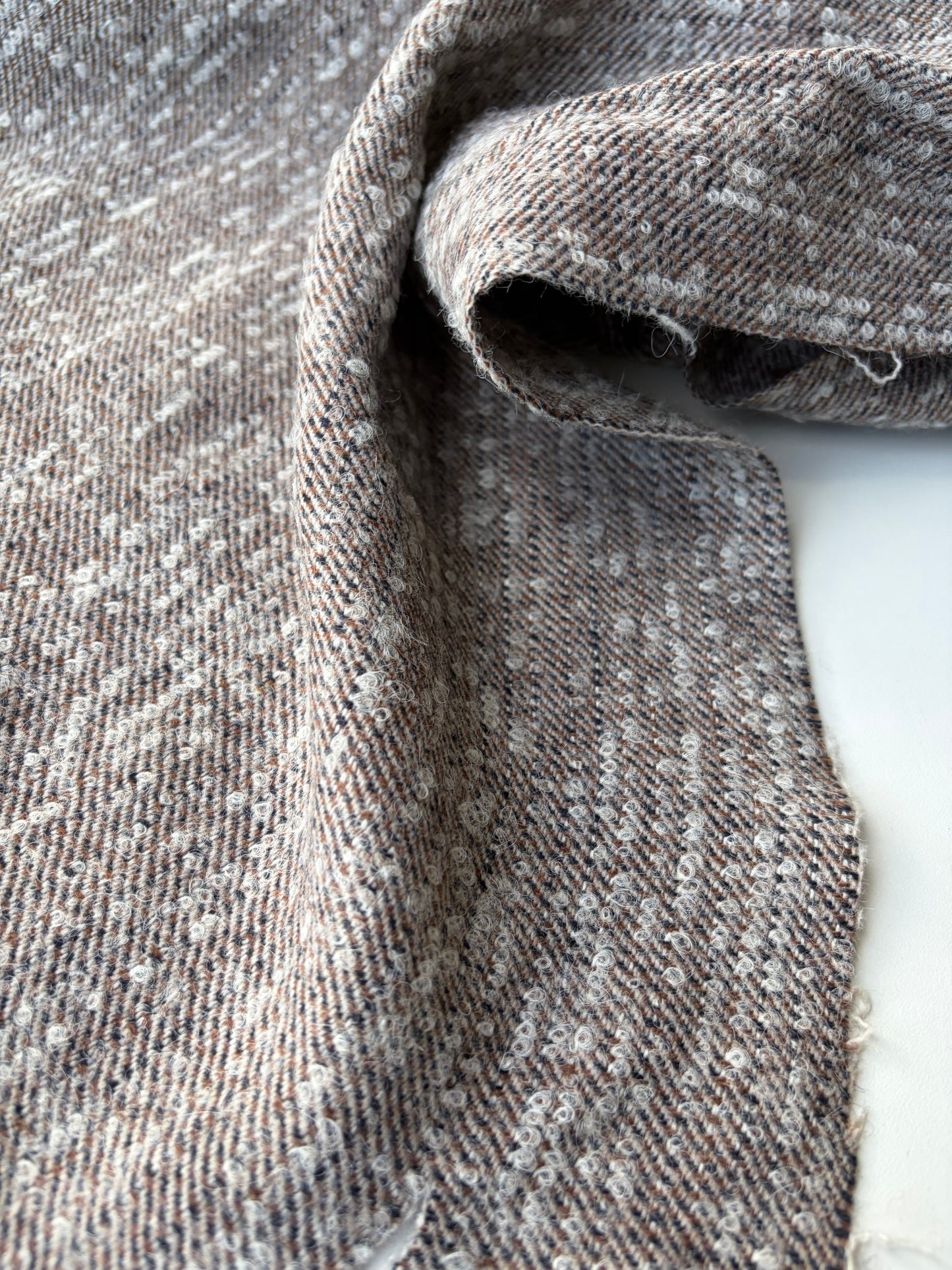 MORTY 004 taupe/grey wool tweed bouclette