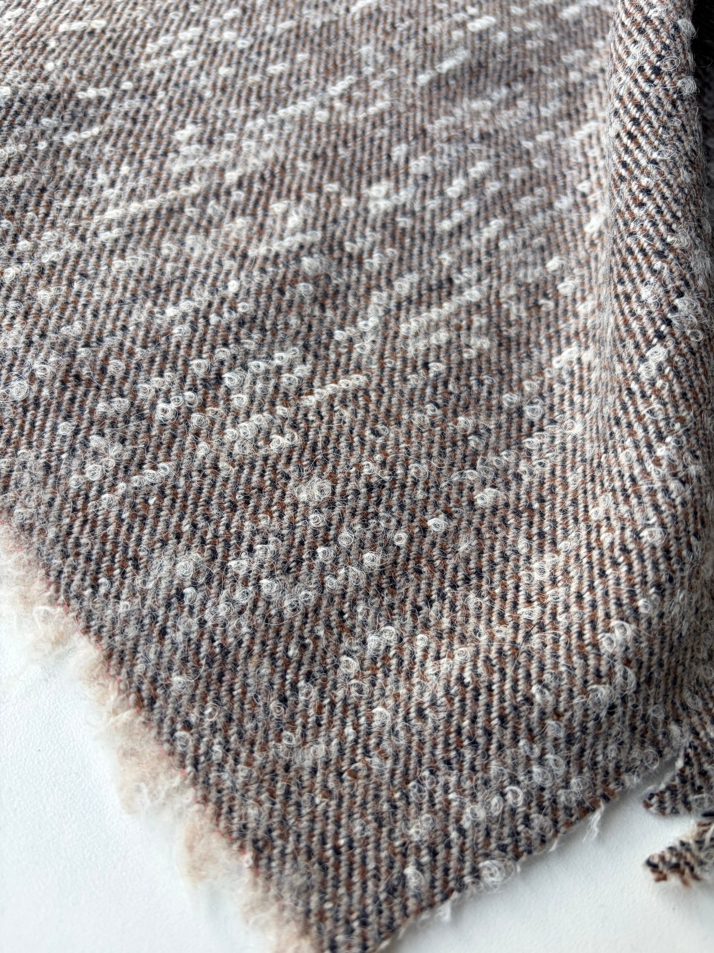 MORTY 004 taupe/grey wool tweed bouclette