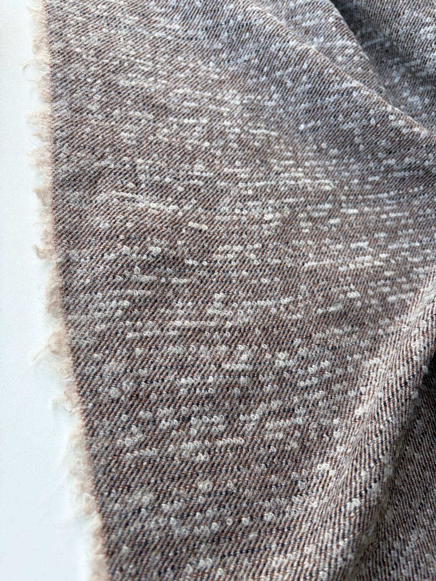 MORTY 004 taupe/grey wool tweed bouclette