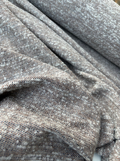 MORTY 004 taupe/grey wool tweed bouclette