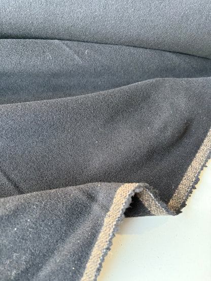 MORTY 007 black velours de laine coat fabric