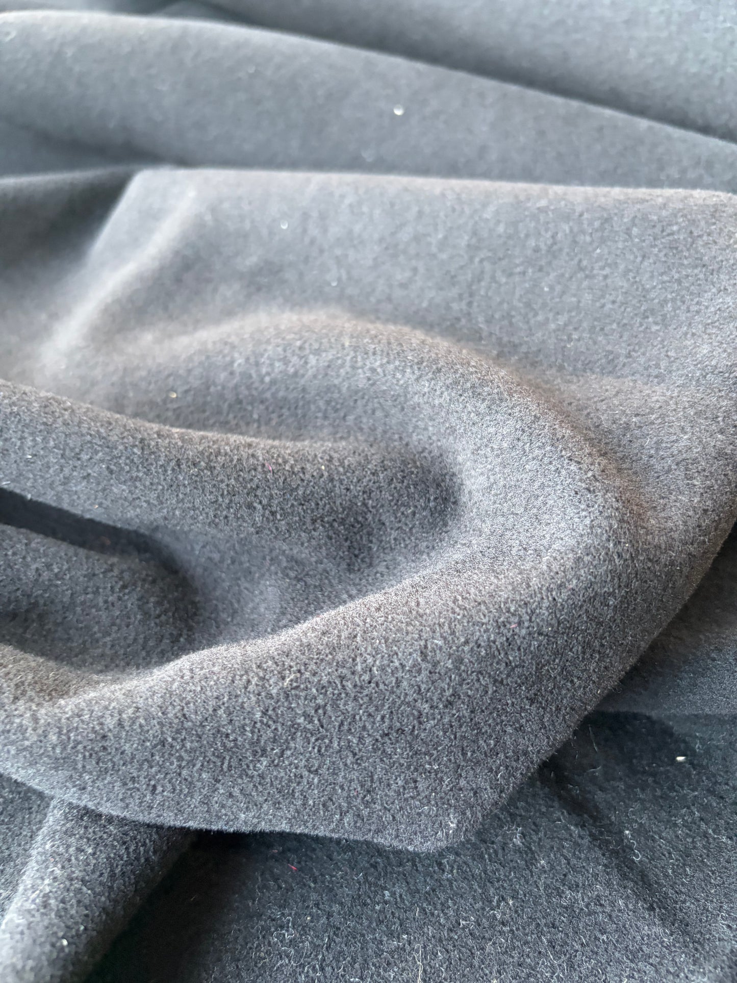 MORTY 007 black velours de laine coat fabric