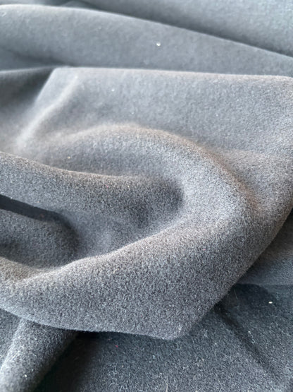 MORTY 007 black velours de laine coat fabric