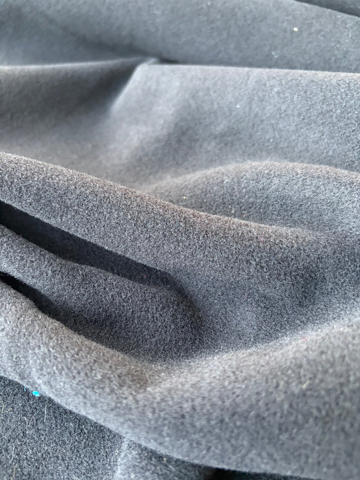 MORTY 007 black velours de laine coat fabric
