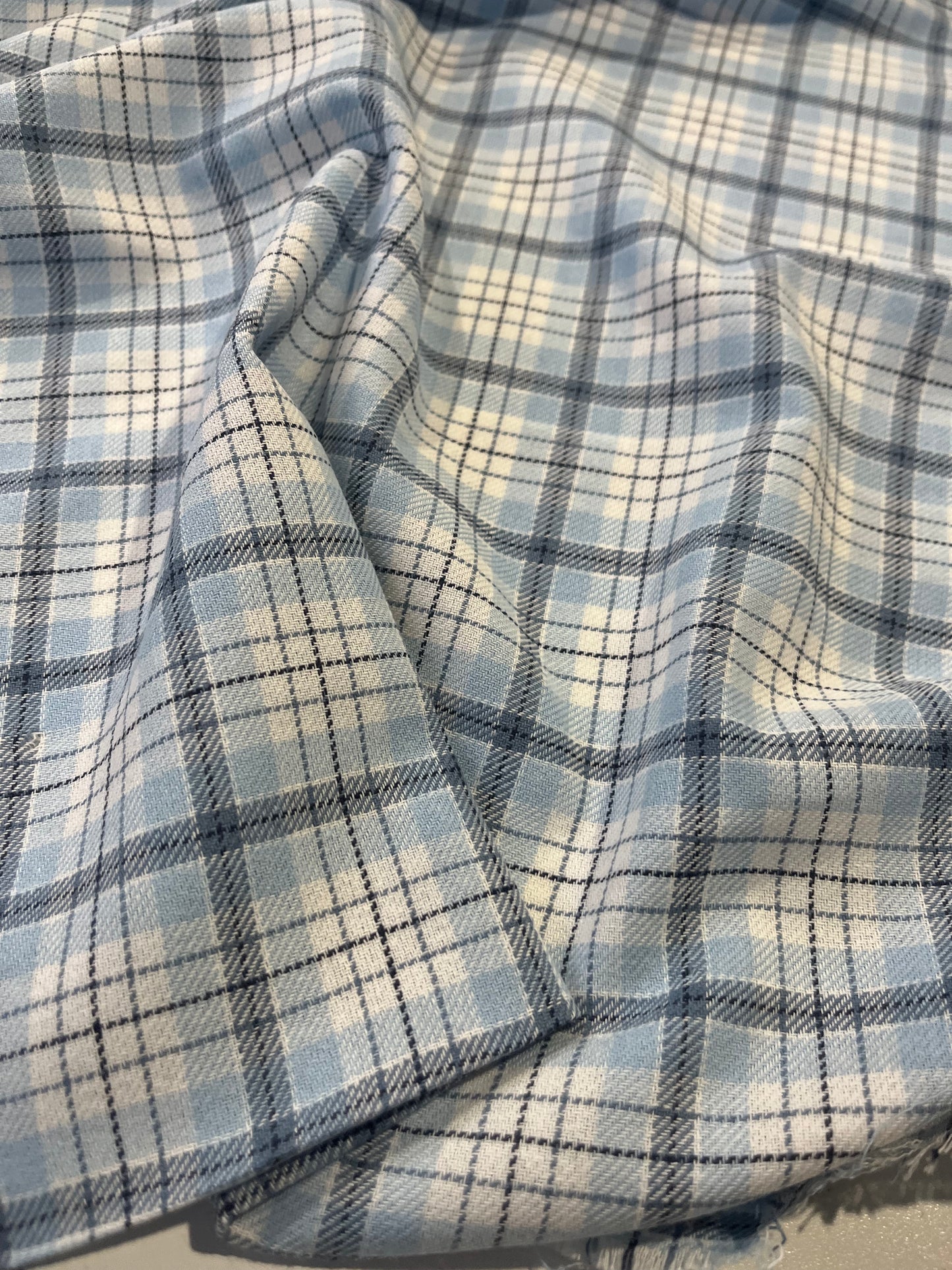 Gaia 092  cotton check light blue/navy