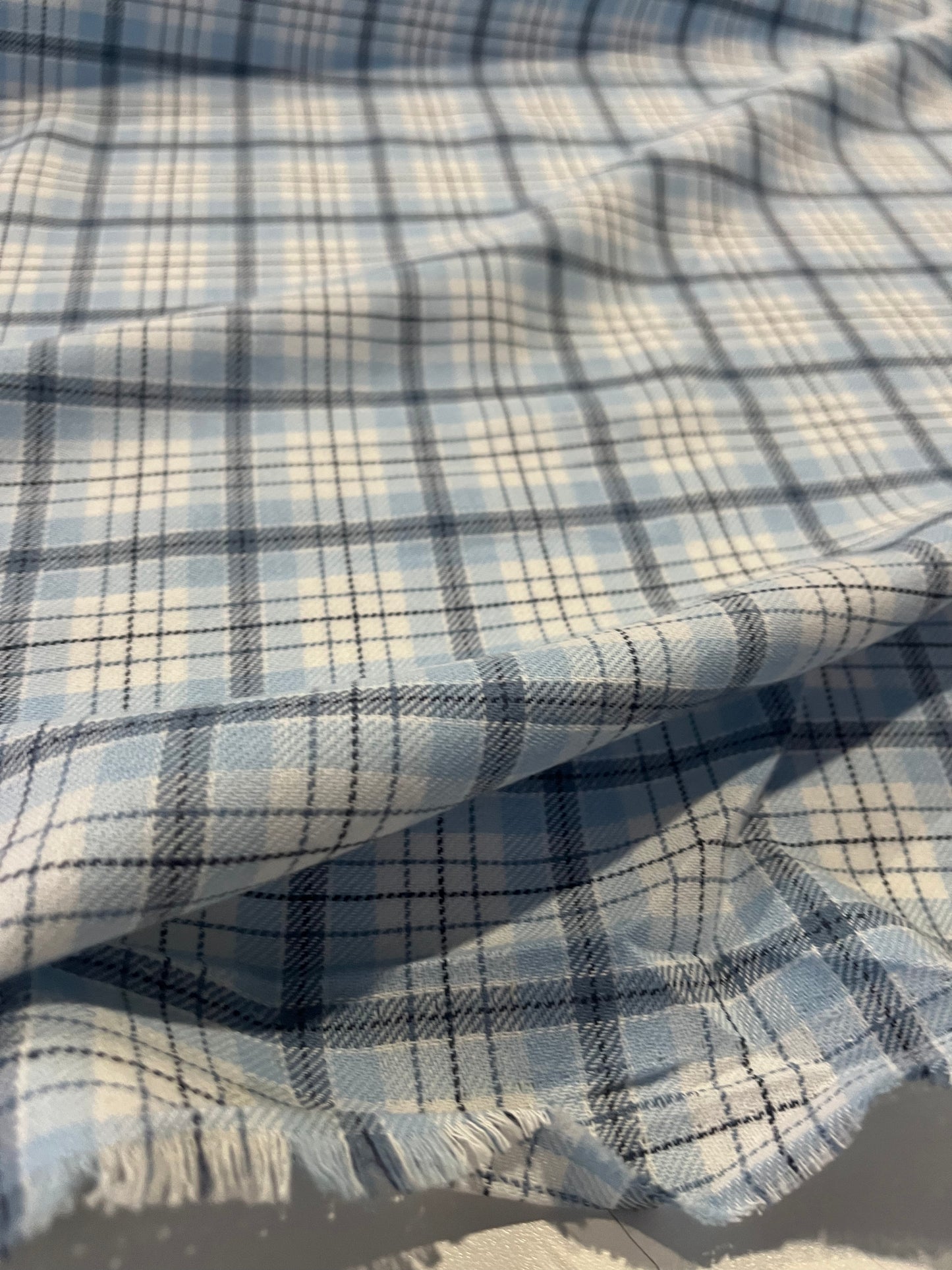 Gaia 092  cotton check light blue/navy