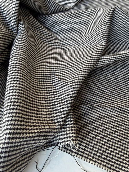 MORTY 010 black/white pied de poule stretch with wool