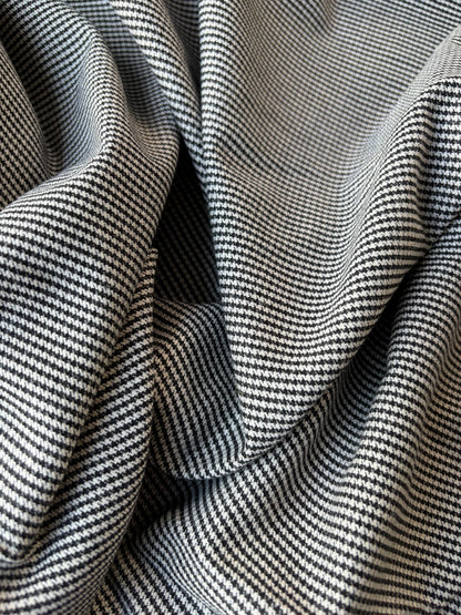 MORTY 010 black/white pied de poule stretch with wool