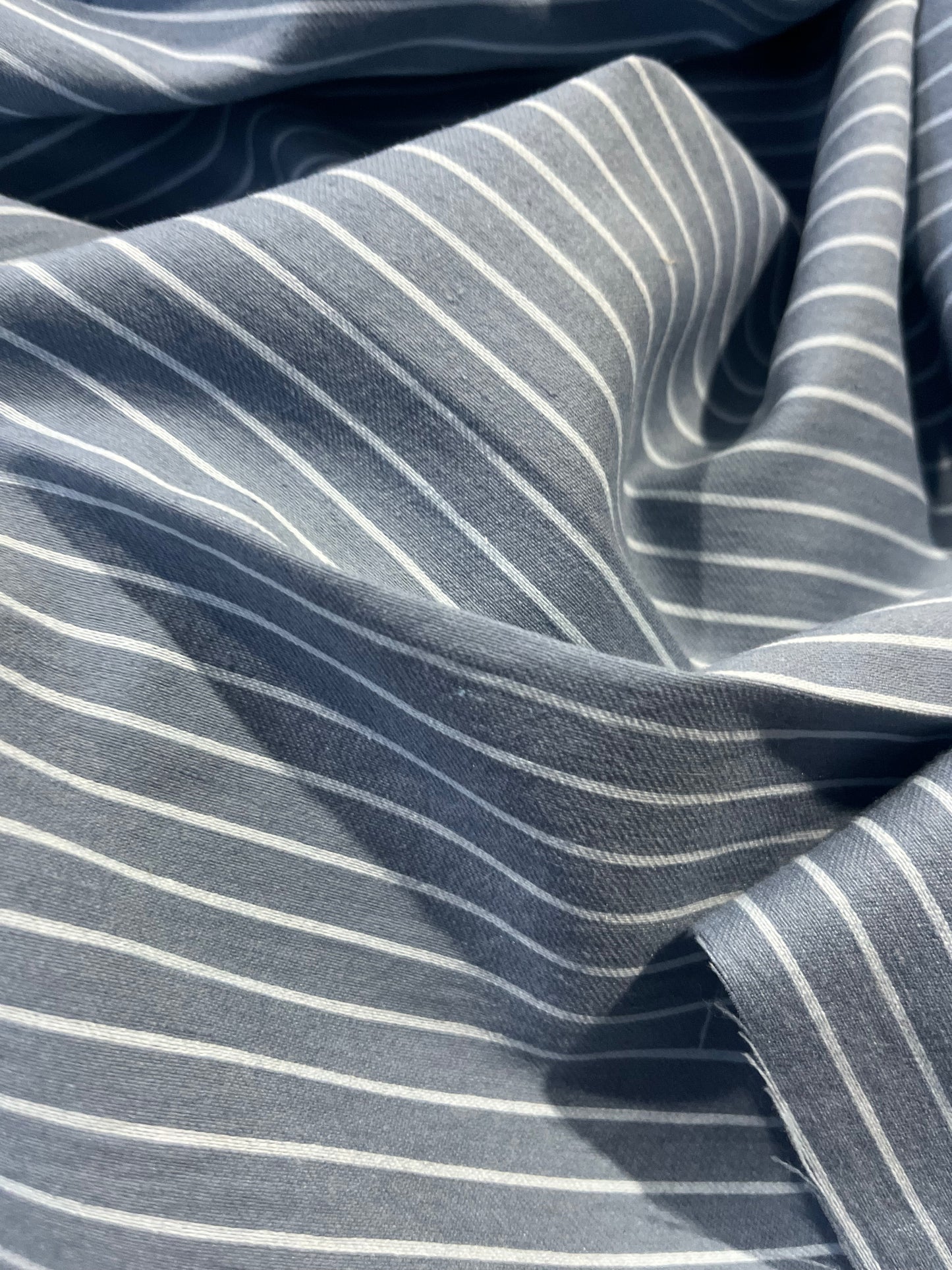 Gaia 094 cotton shirting stripes blue/grey