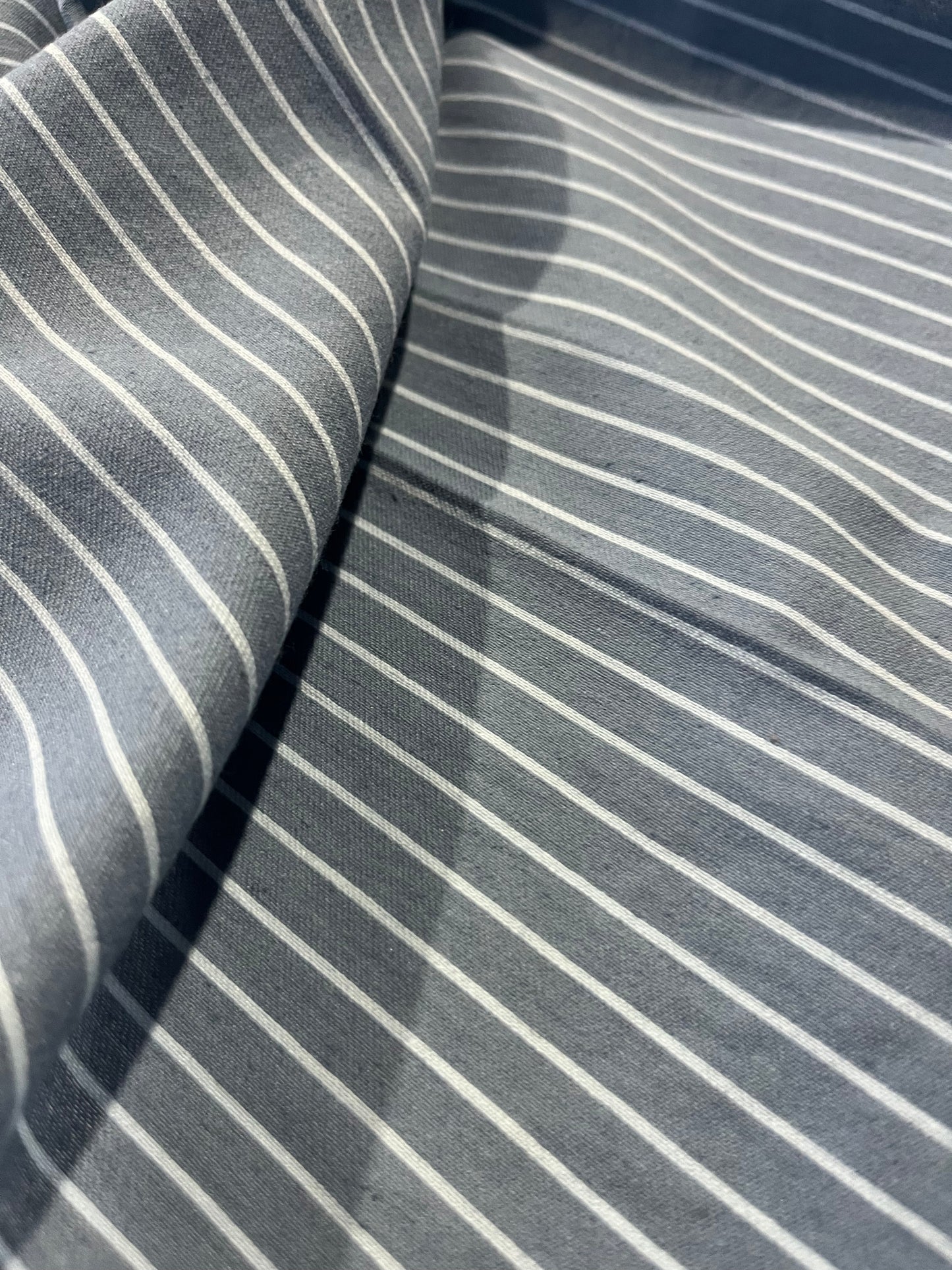 Gaia 094 cotton shirting stripes blue/grey