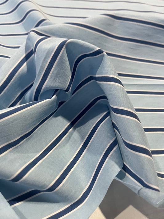 Gaia 095 cotton shirting stripes blue/navy