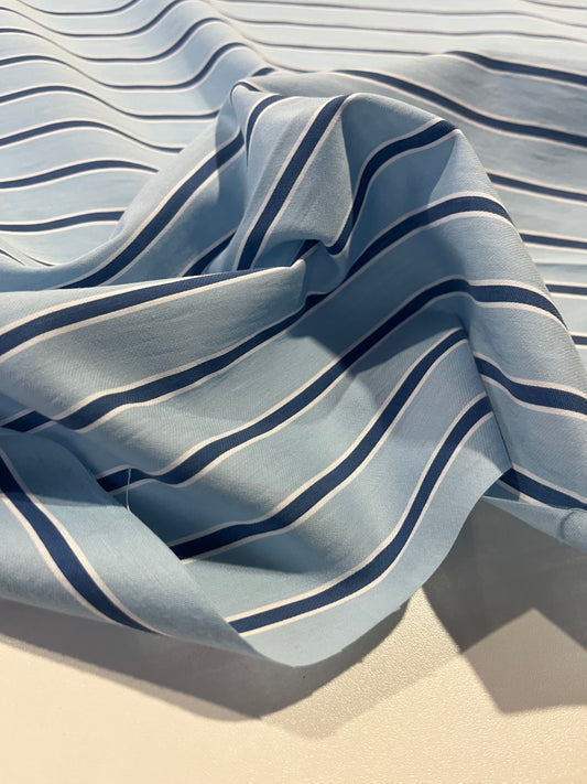 Gaia 095 cotton shirting stripes blue/navy