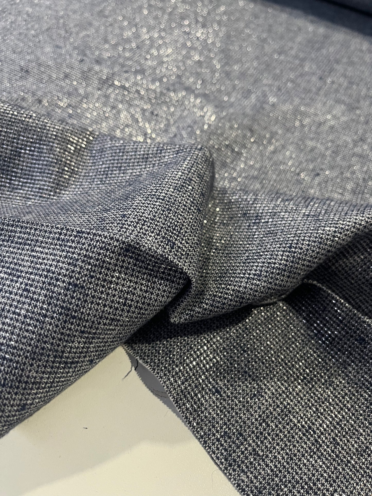 Gaia 096 cotton jacquard navy/silver