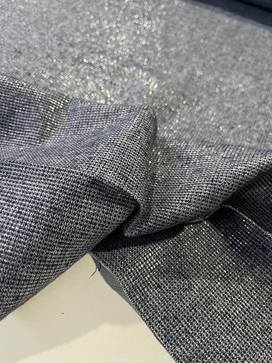 Gaia 096 cotton jacquard navy/silver