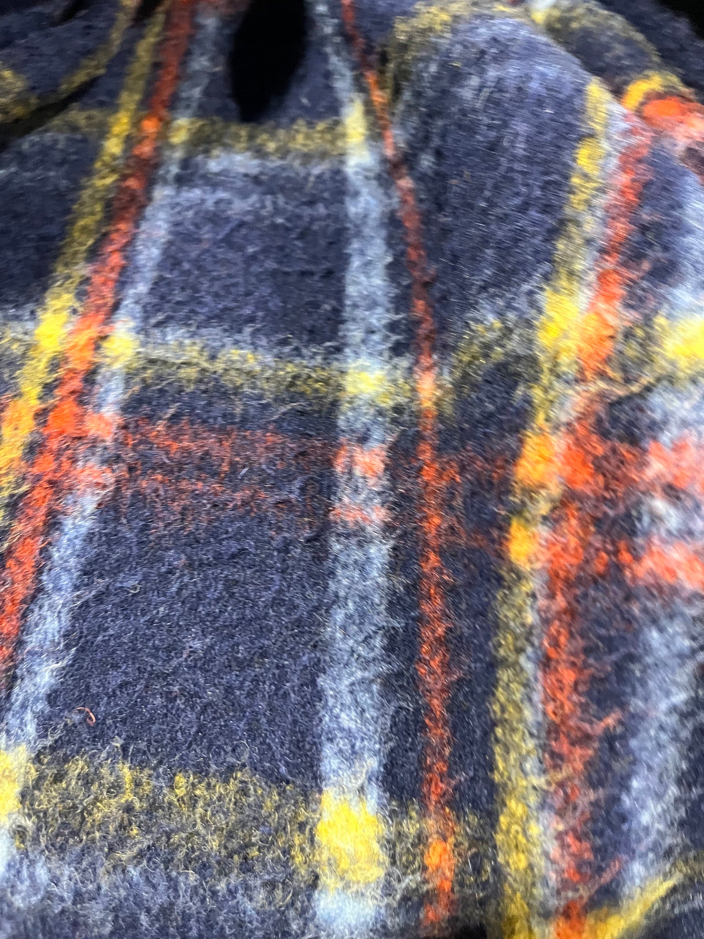 P001 heavy blanket wool blue check