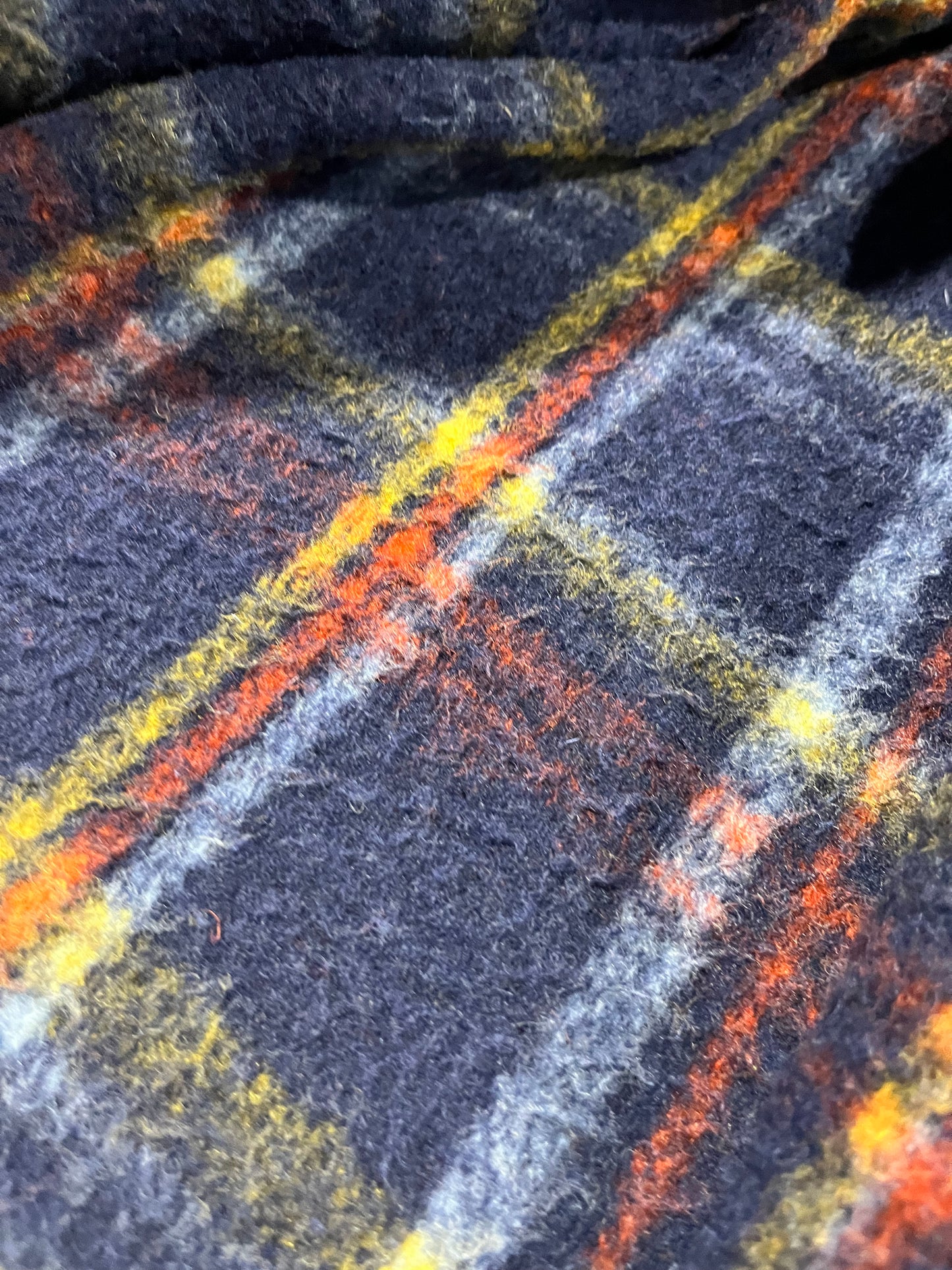 P001 heavy blanket wool blue check