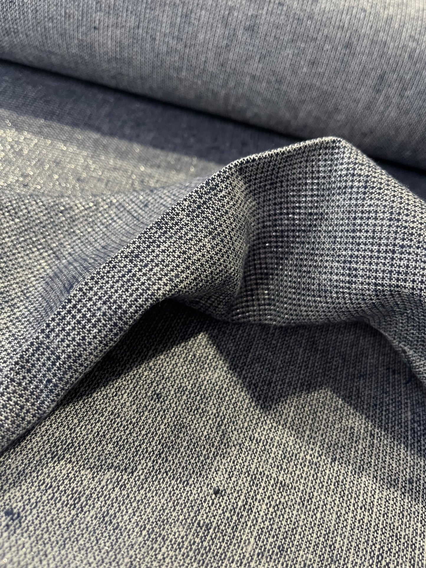 Gaia 096 cotton jacquard navy/silver