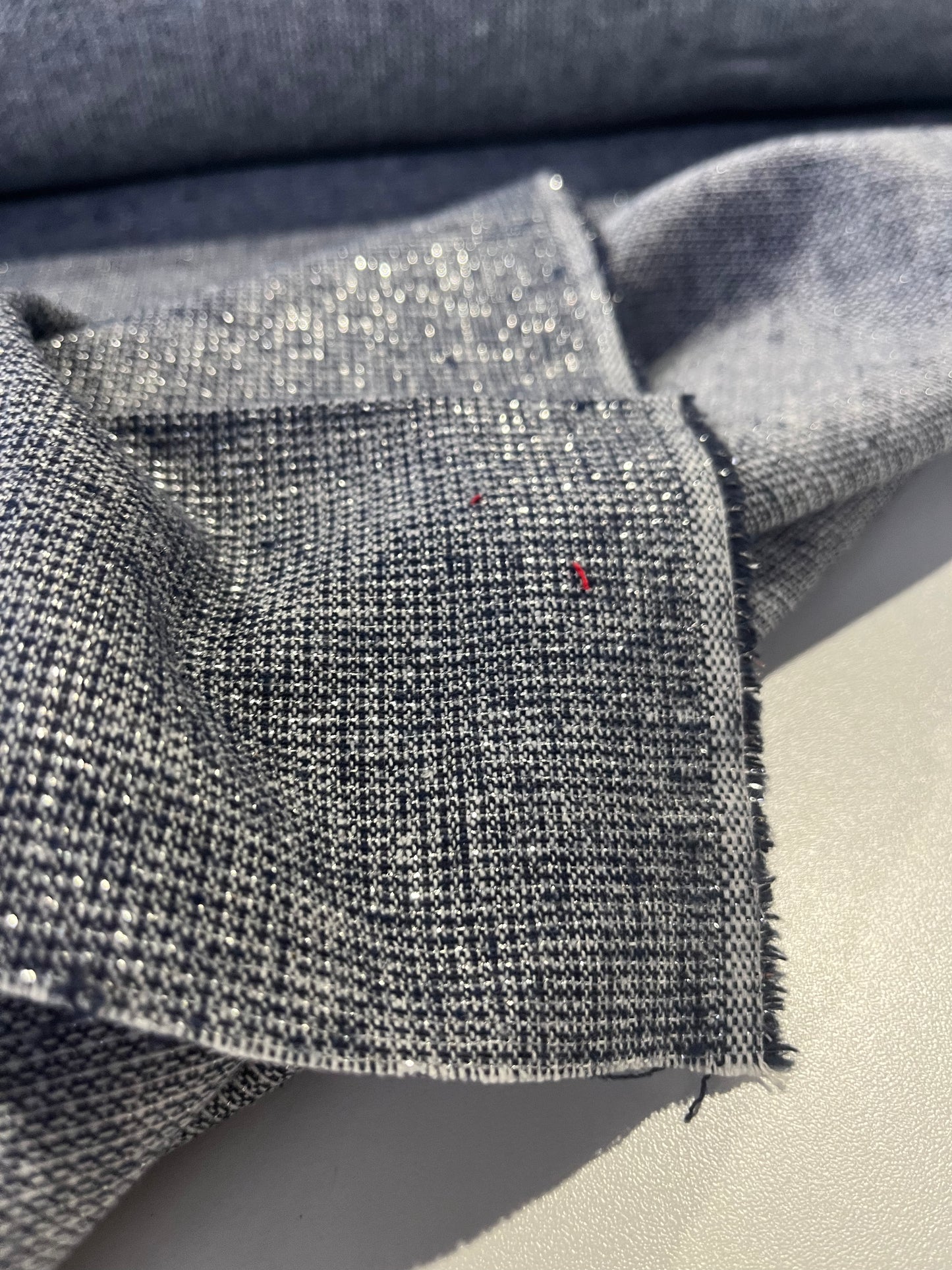 Gaia 096 cotton jacquard navy/silver