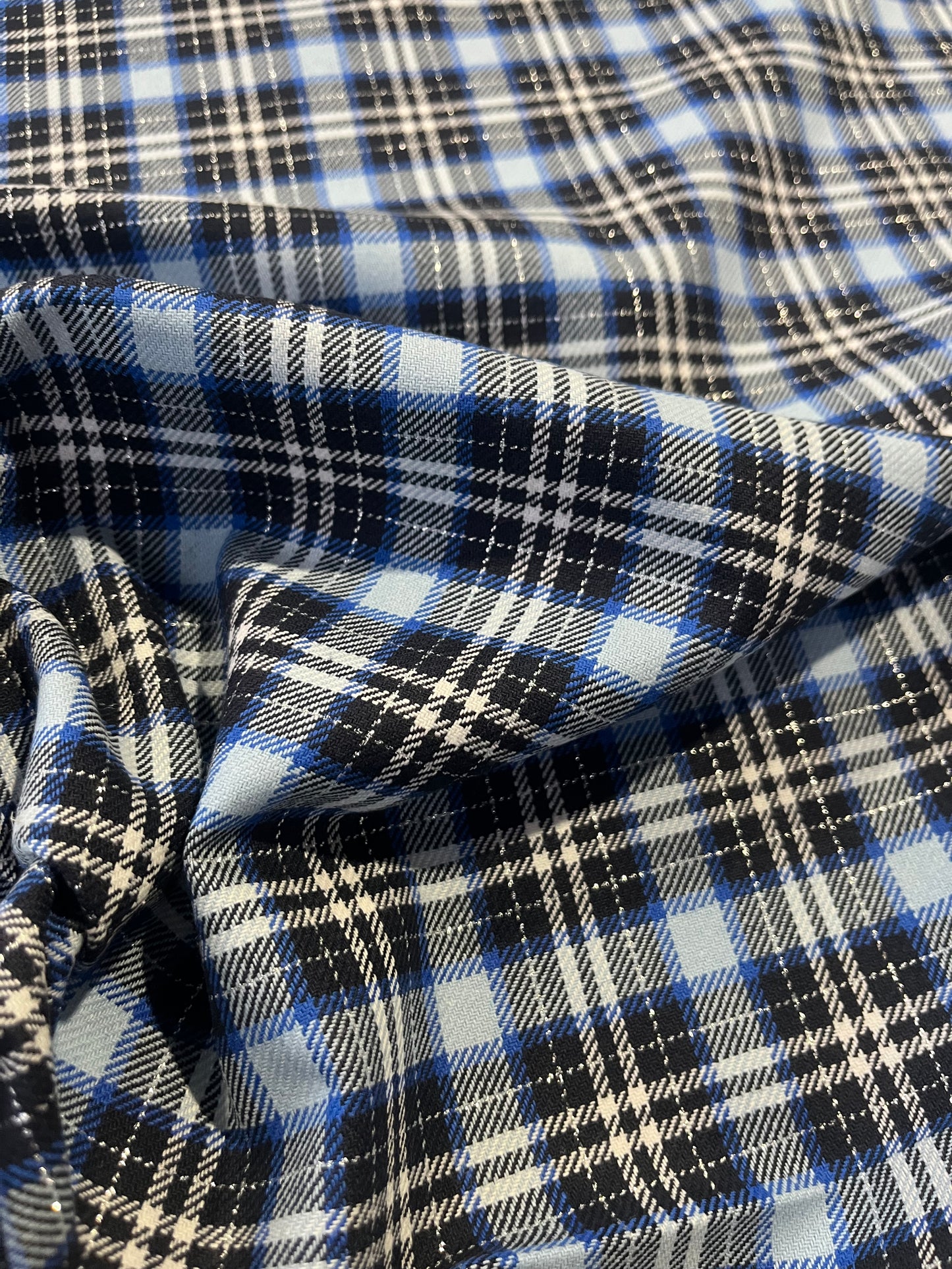 Gaia 097 heavy cotton check navy/indigo/silver