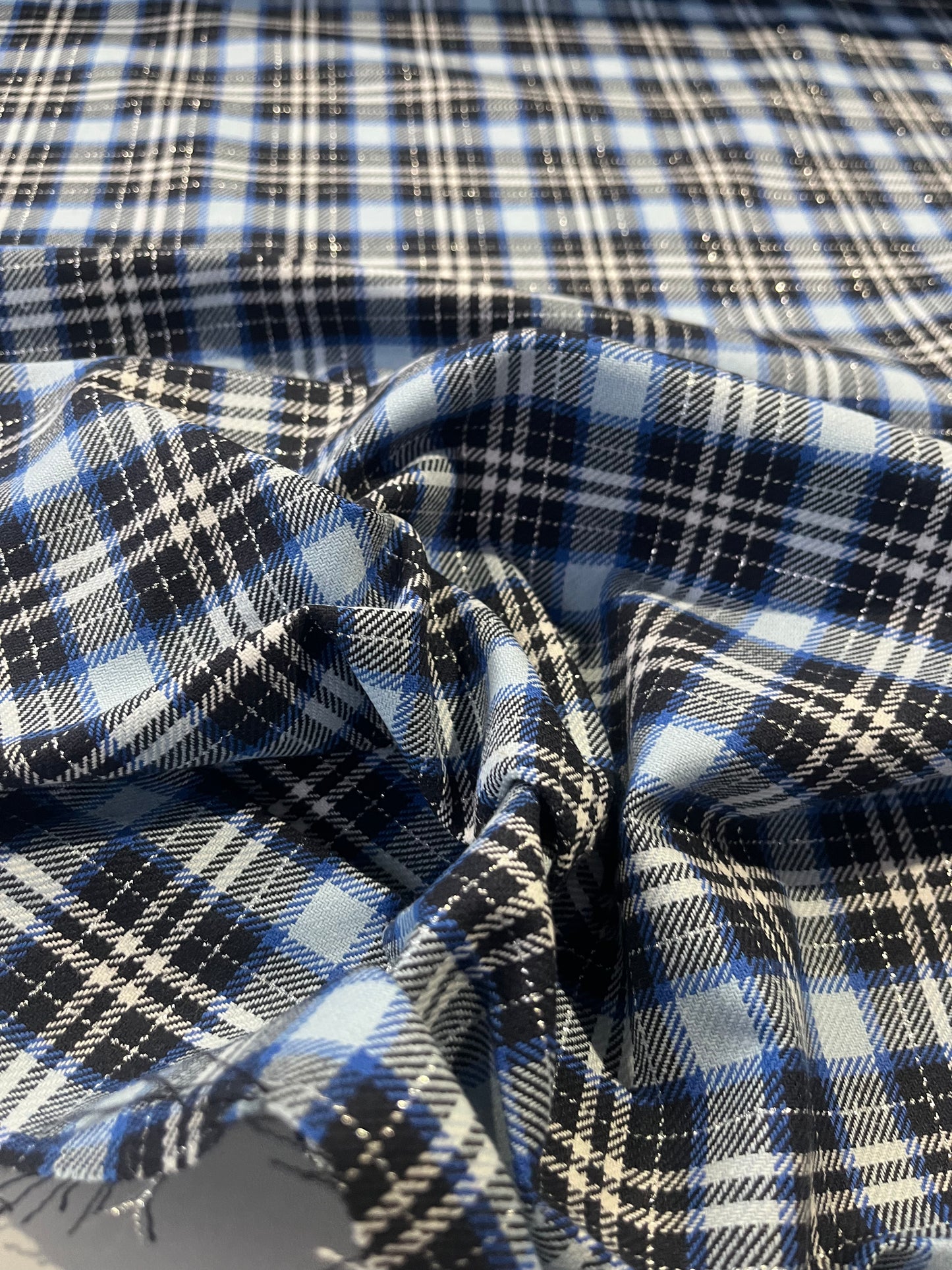 Gaia 097 heavy cotton check navy/indigo/silver