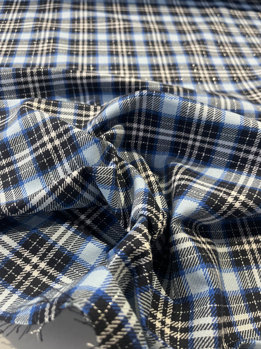 Gaia 097 heavy cotton check navy/indigo/silver