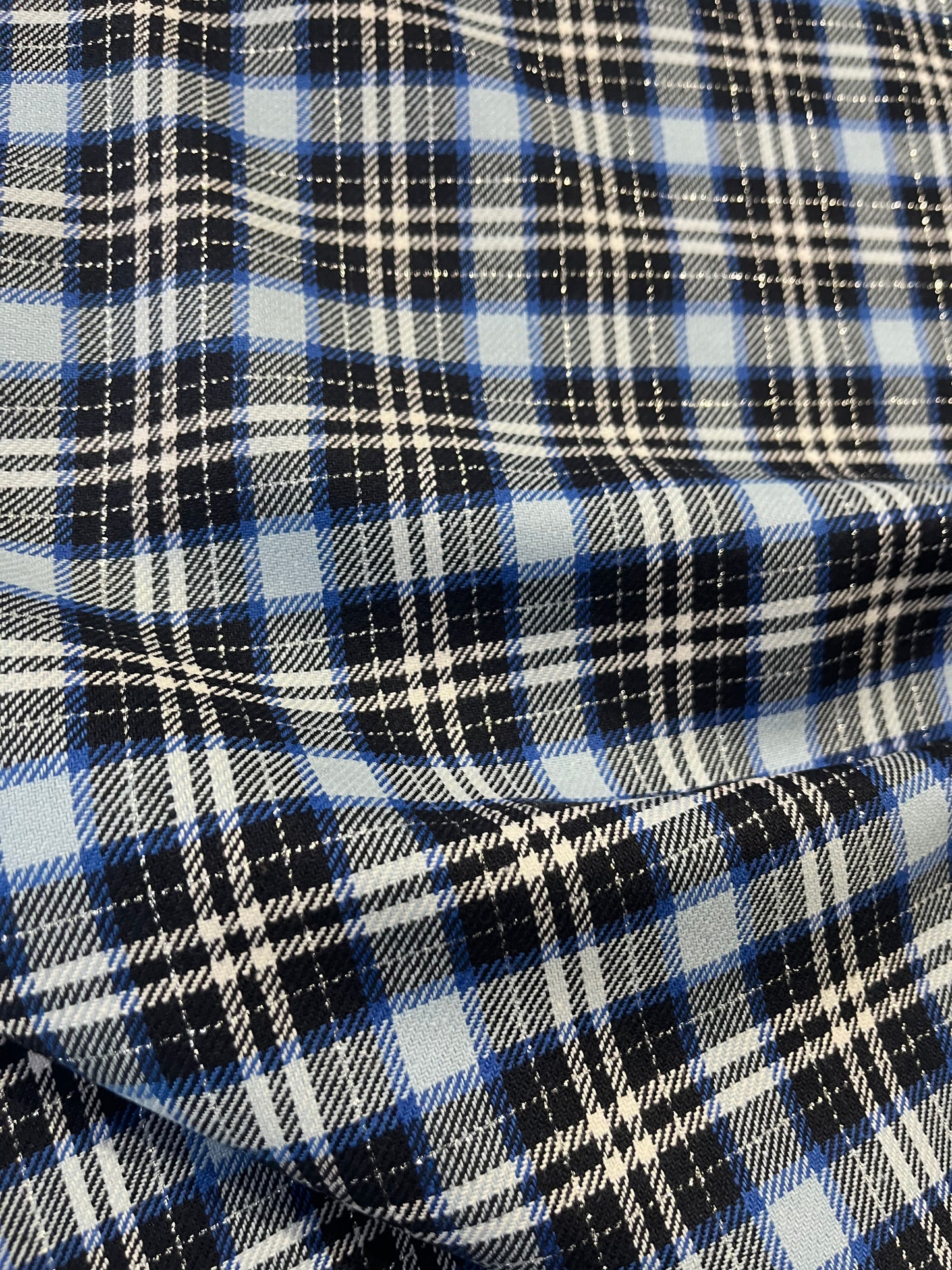 Gaia 097 heavy cotton check navy/indigo/silver