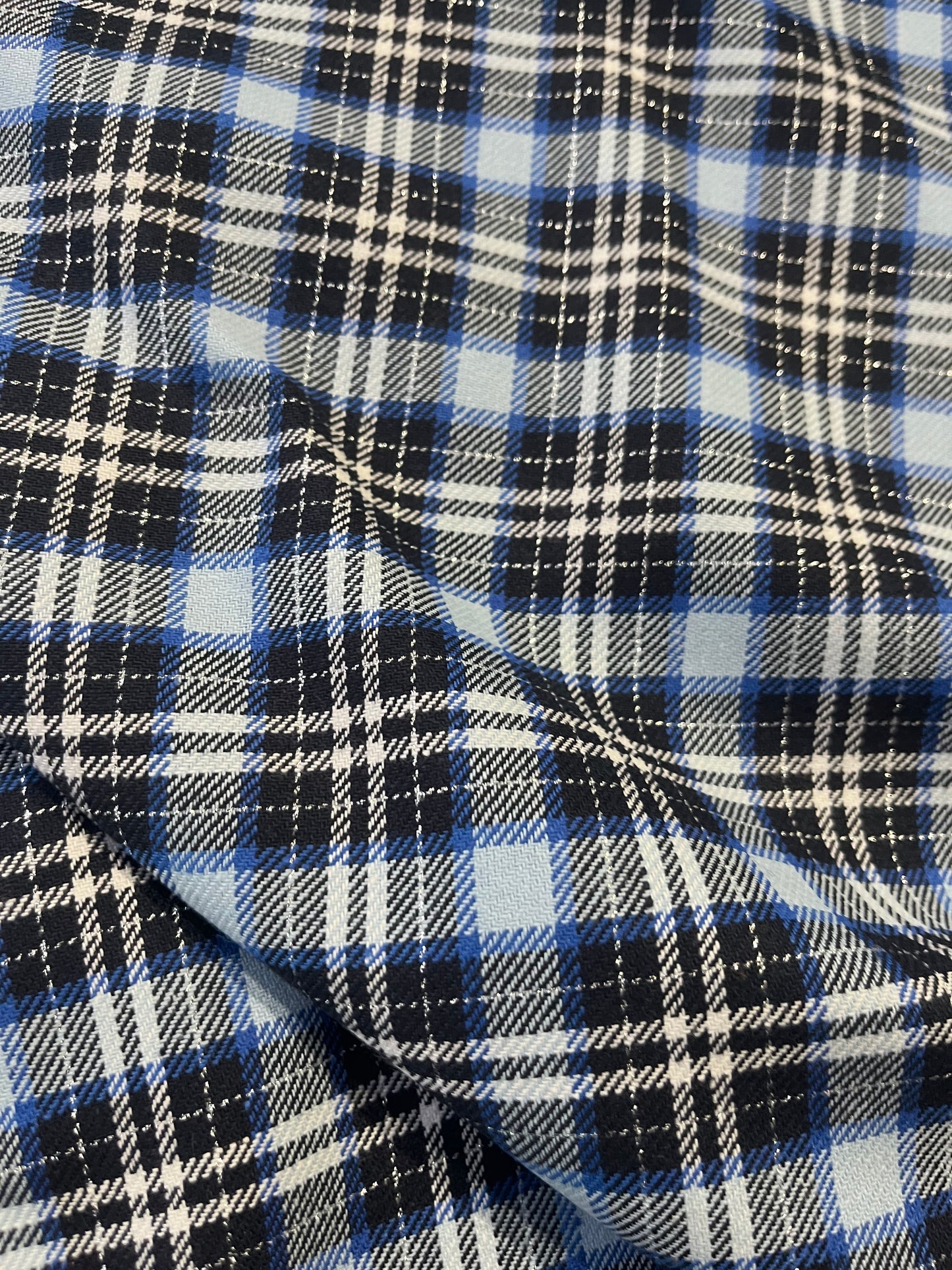 Gaia 097 heavy cotton check navy/indigo/silver