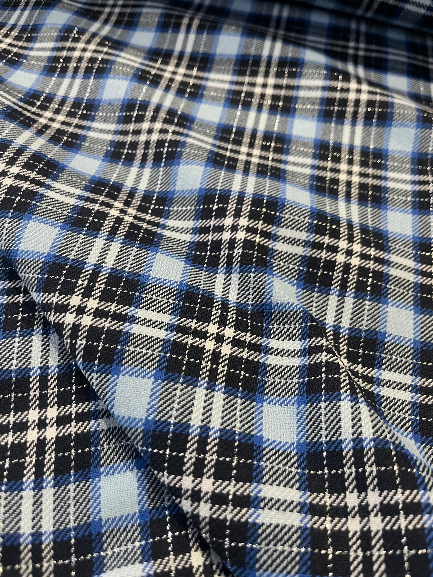 Gaia 097 heavy cotton check navy/indigo/silver