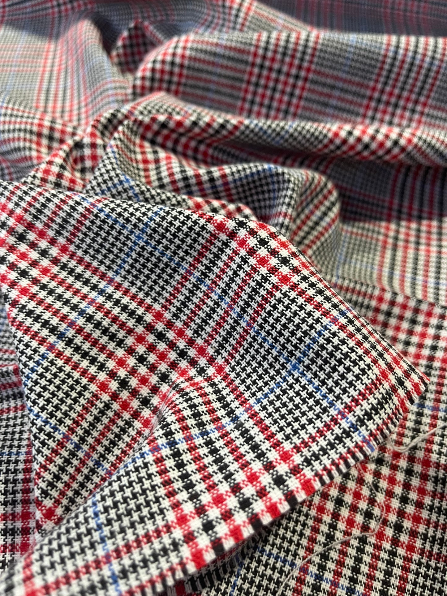 Gaia 098 heavy cotton check navy/red/ecru