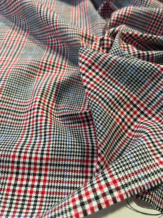 Gaia 098 heavy cotton check navy/red/ecru