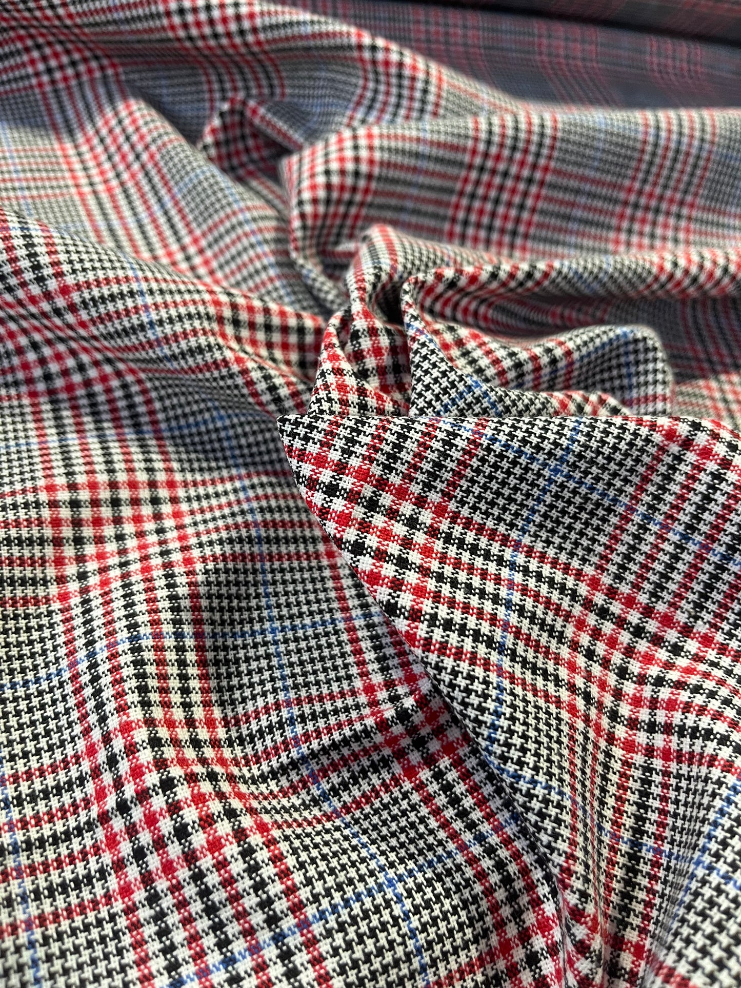 Gaia 098 heavy cotton check navy/red/ecru