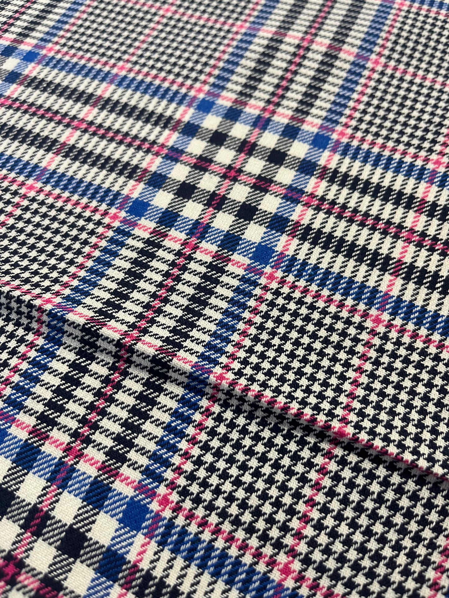 Gaia 099 heavy cotton check navy/cobalt/pink