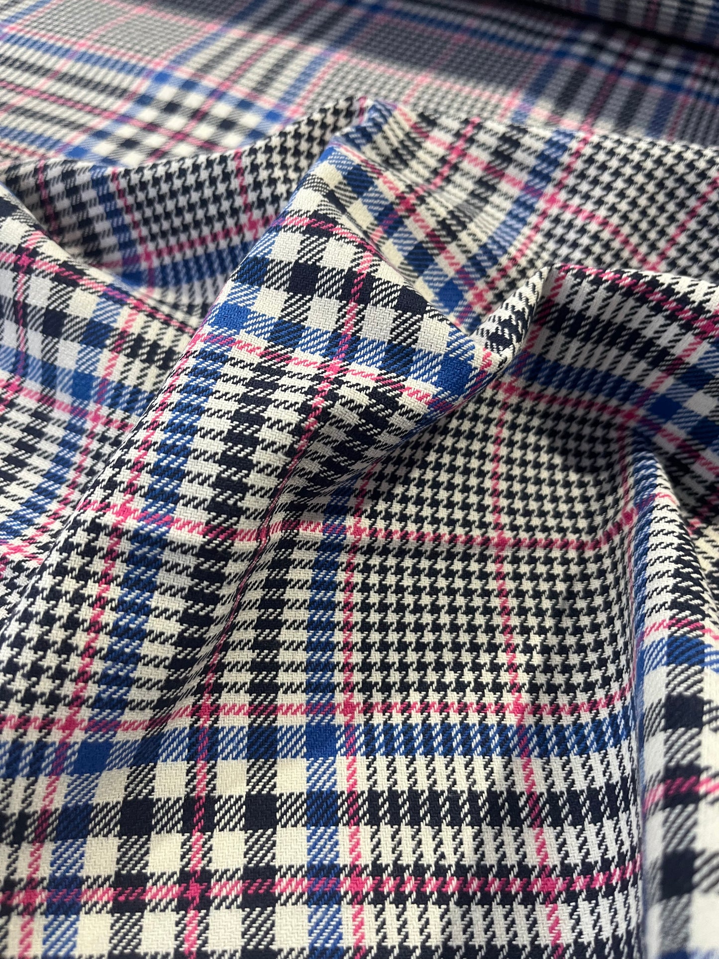 Gaia 099 heavy cotton check navy/cobalt/pink