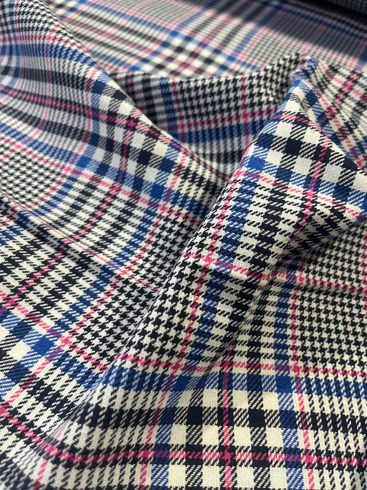 Gaia 099 heavy cotton check navy/cobalt/pink