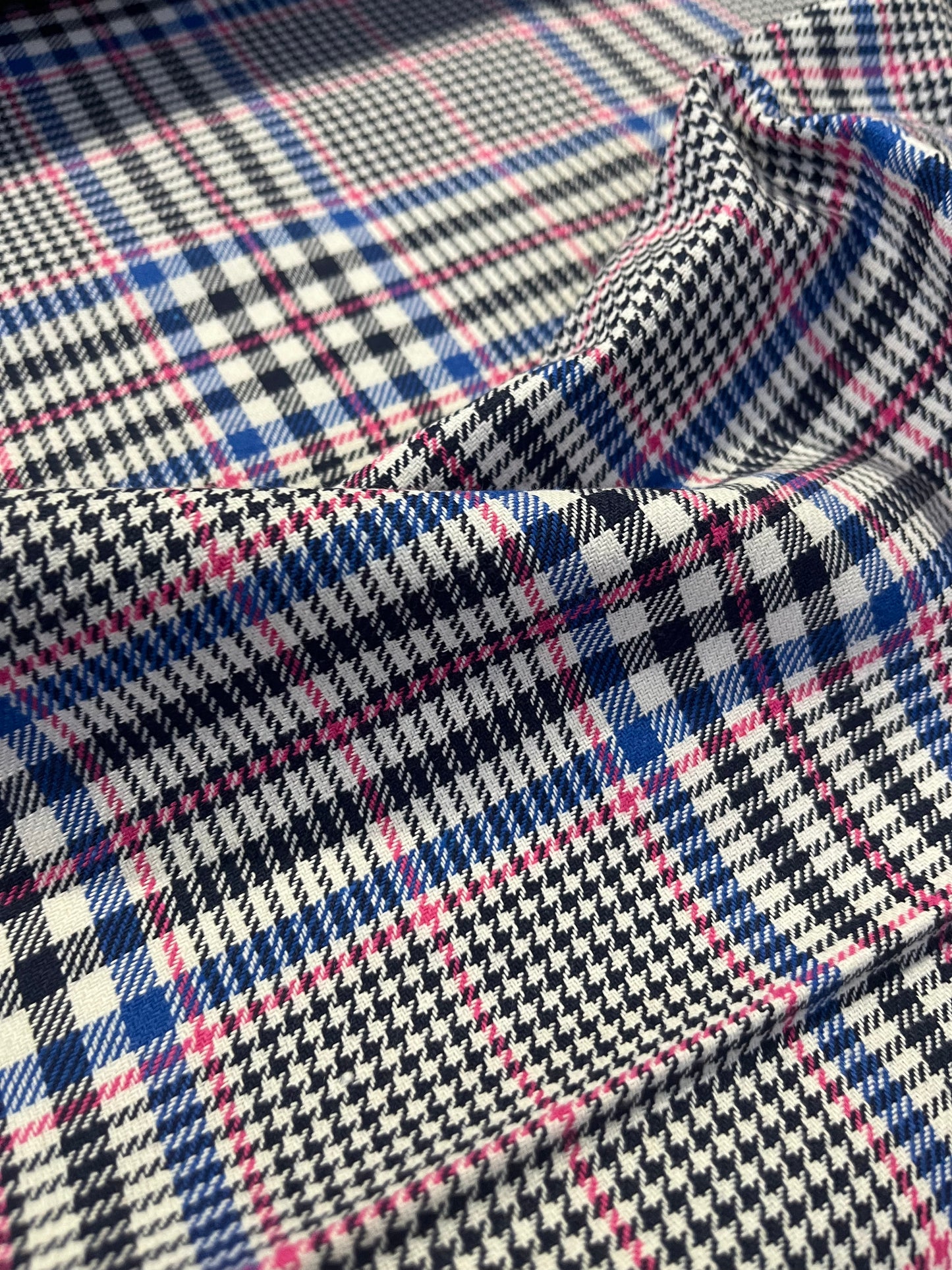 Gaia 099 heavy cotton check navy/cobalt/pink