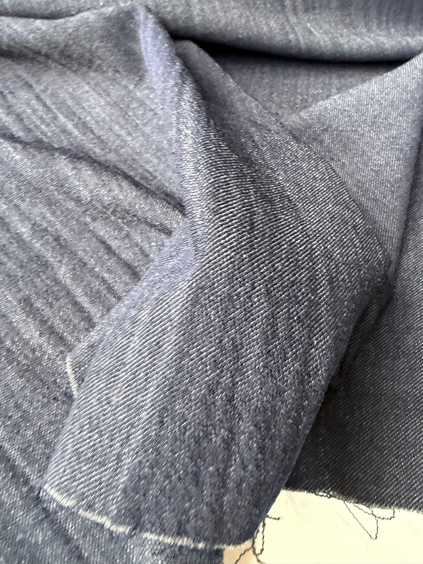 LORO 201 crinckled wool navy Loro Piana