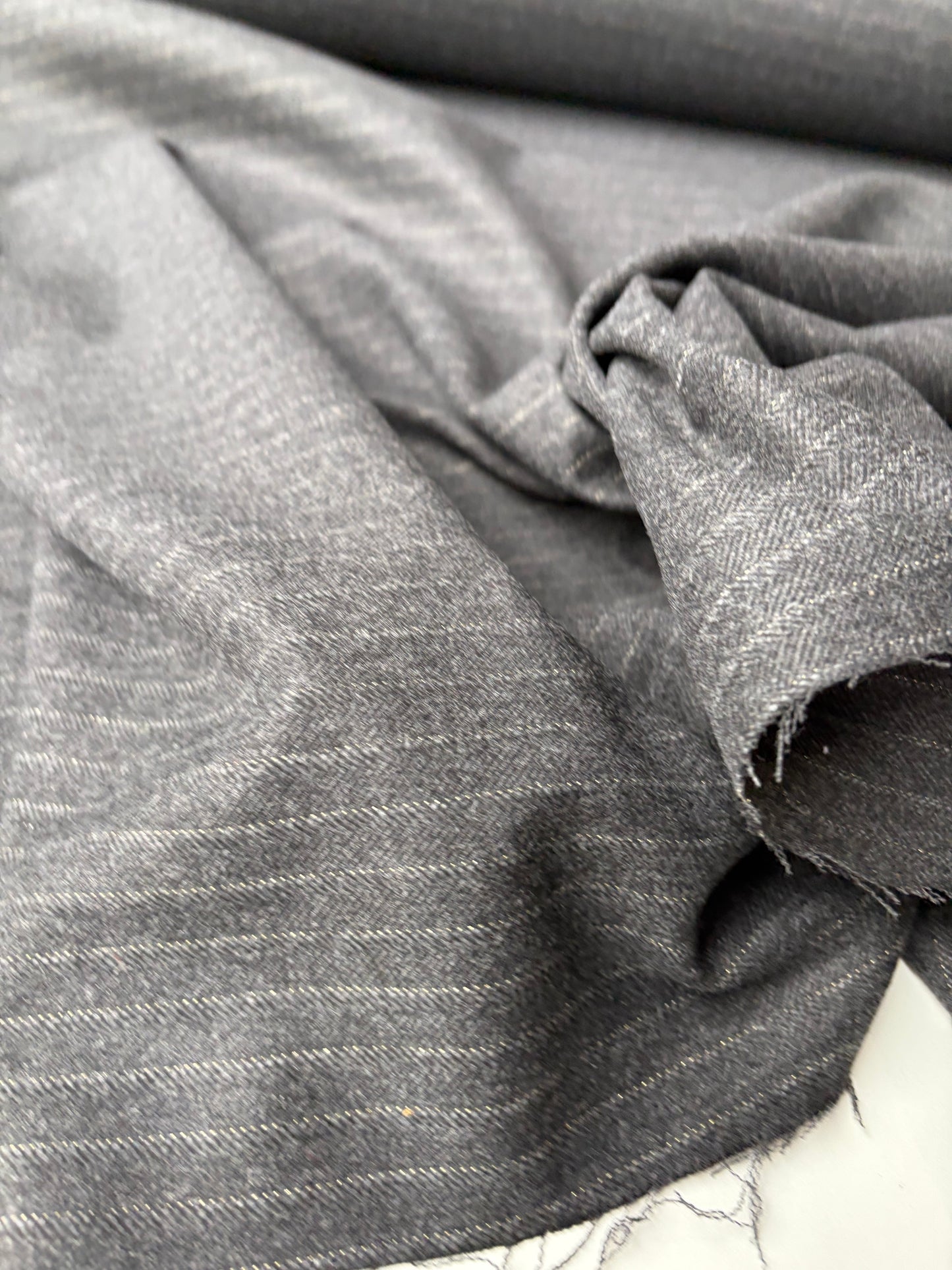 LORO 205 striped wool flanel anthracite Loro Piana