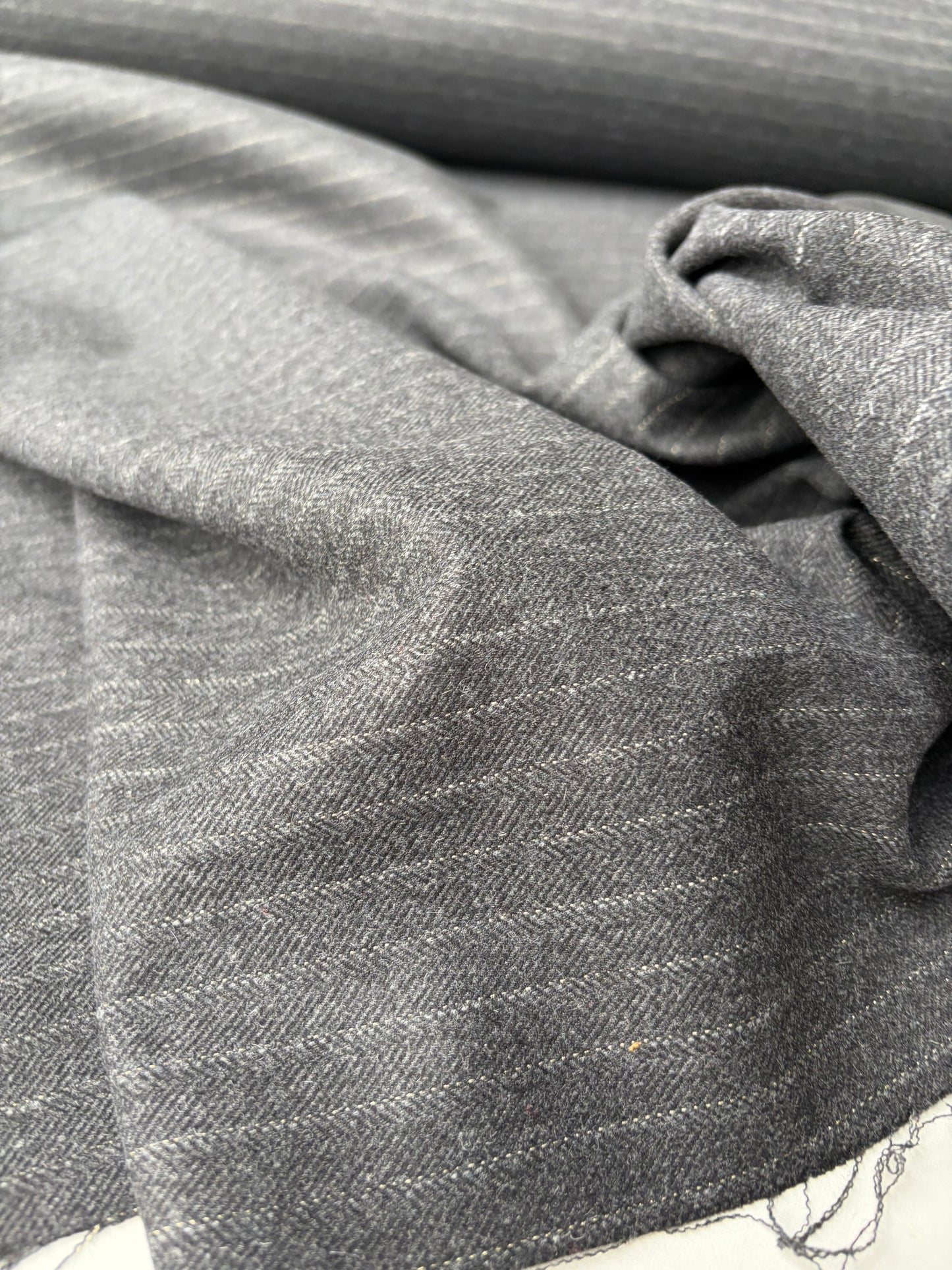 LORO 205 striped wool flanel anthracite Loro Piana