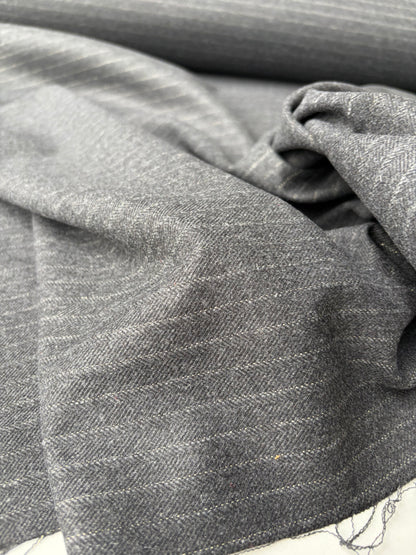 LORO 205 striped wool flanel anthracite Loro Piana