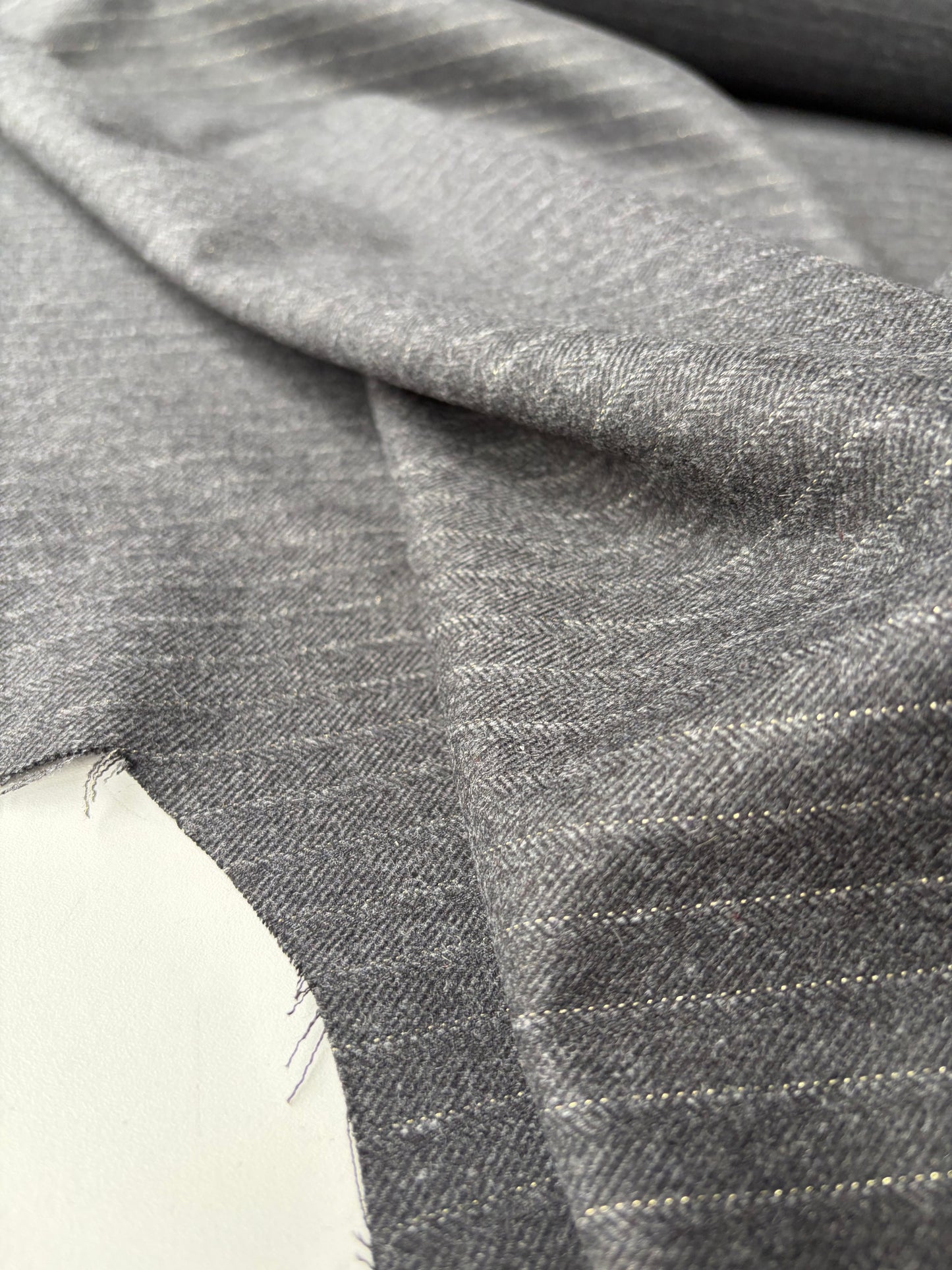LORO 205 striped wool flanel anthracite Loro Piana