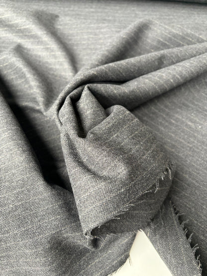 LORO 205 striped wool flanel anthracite Loro Piana