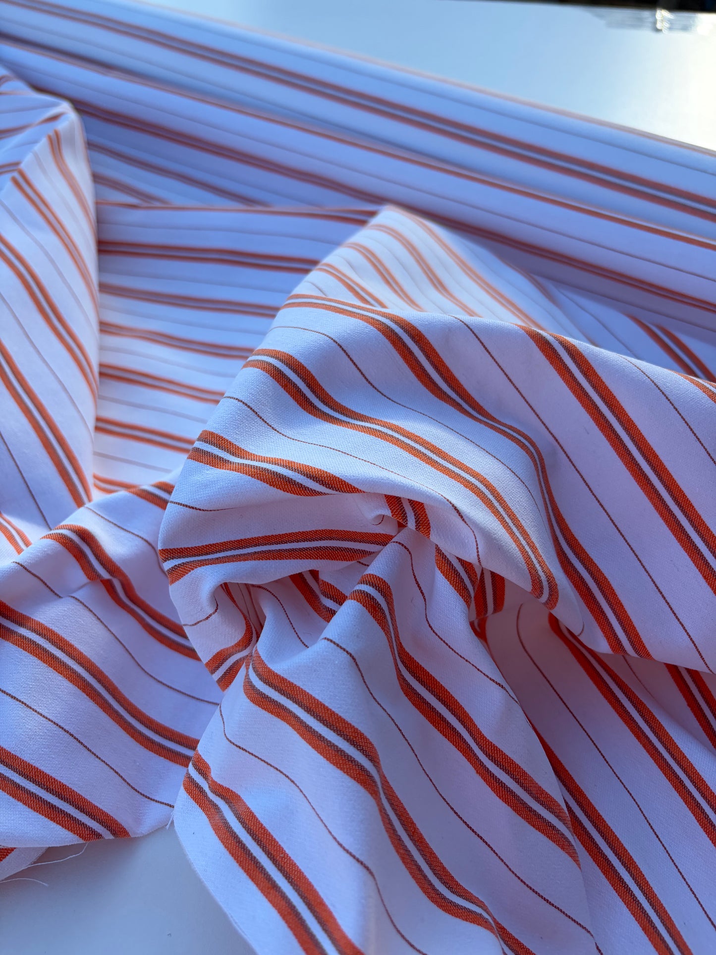 BART 006 orange/white cotton bengaline stripes