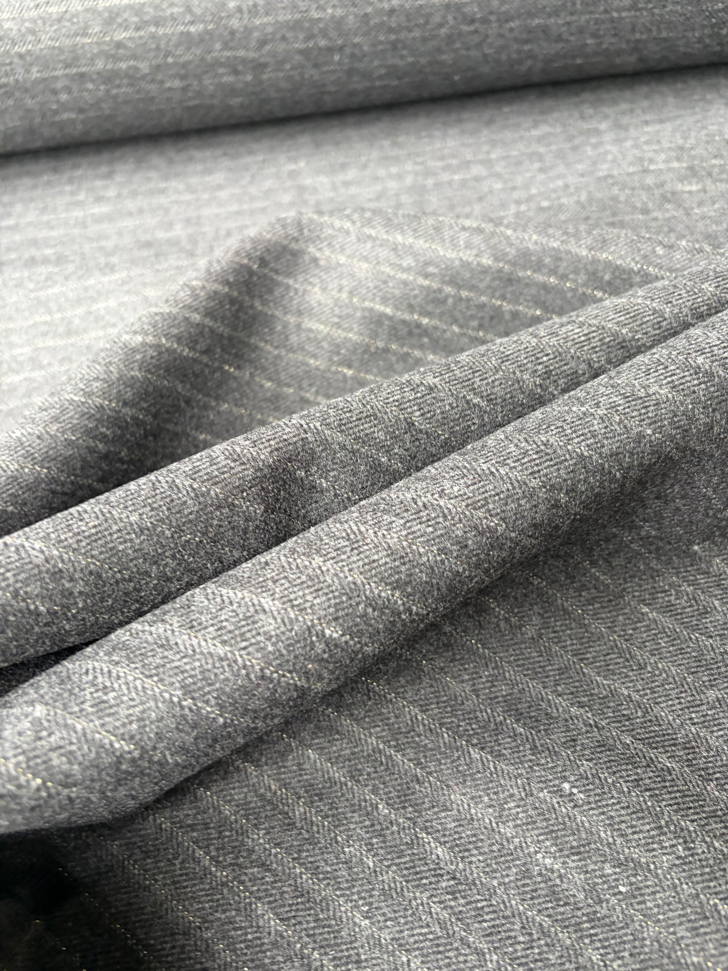 LORO 205 striped wool flanel anthracite Loro Piana