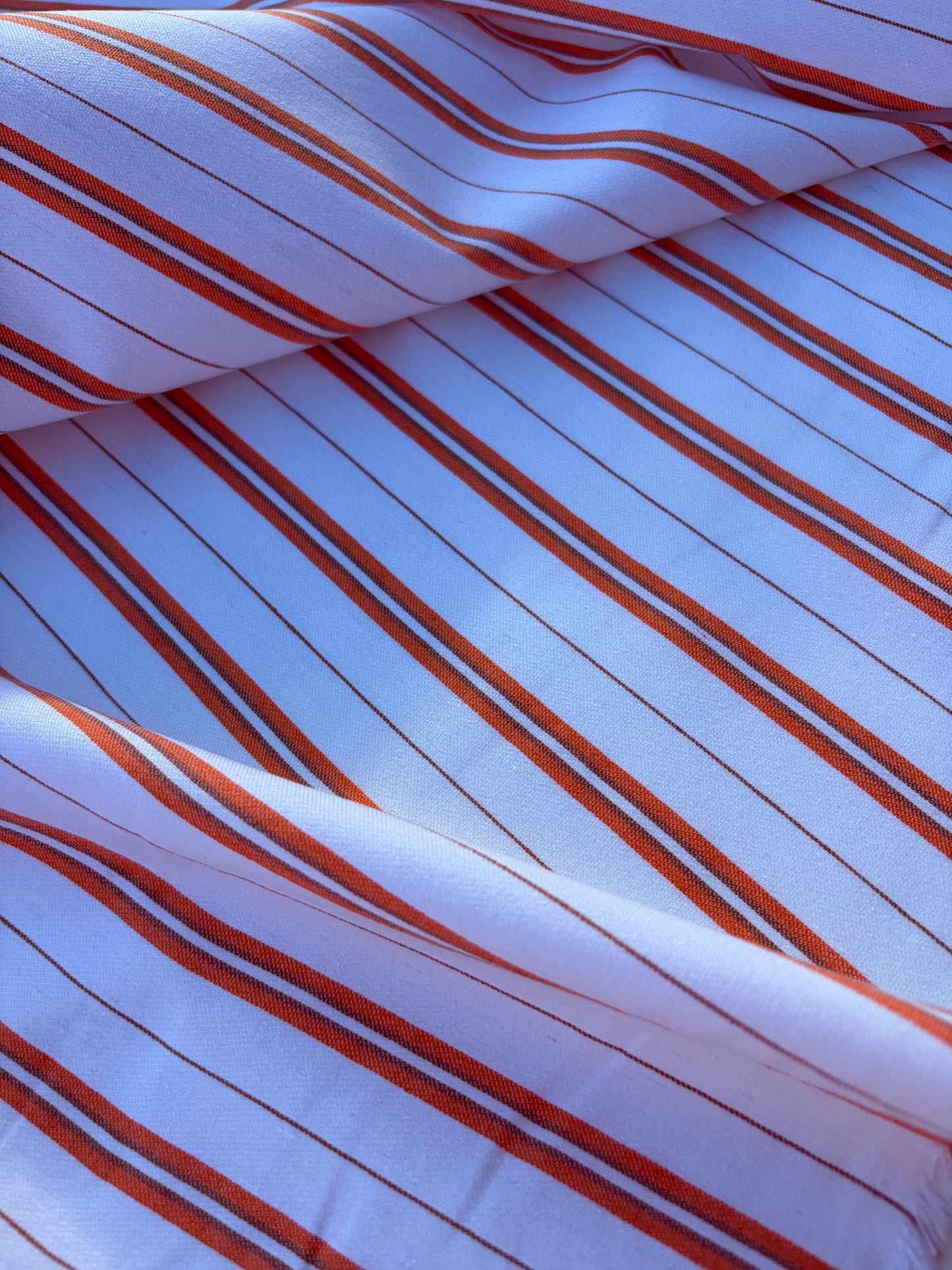 BART 006 orange/white cotton bengaline stripes