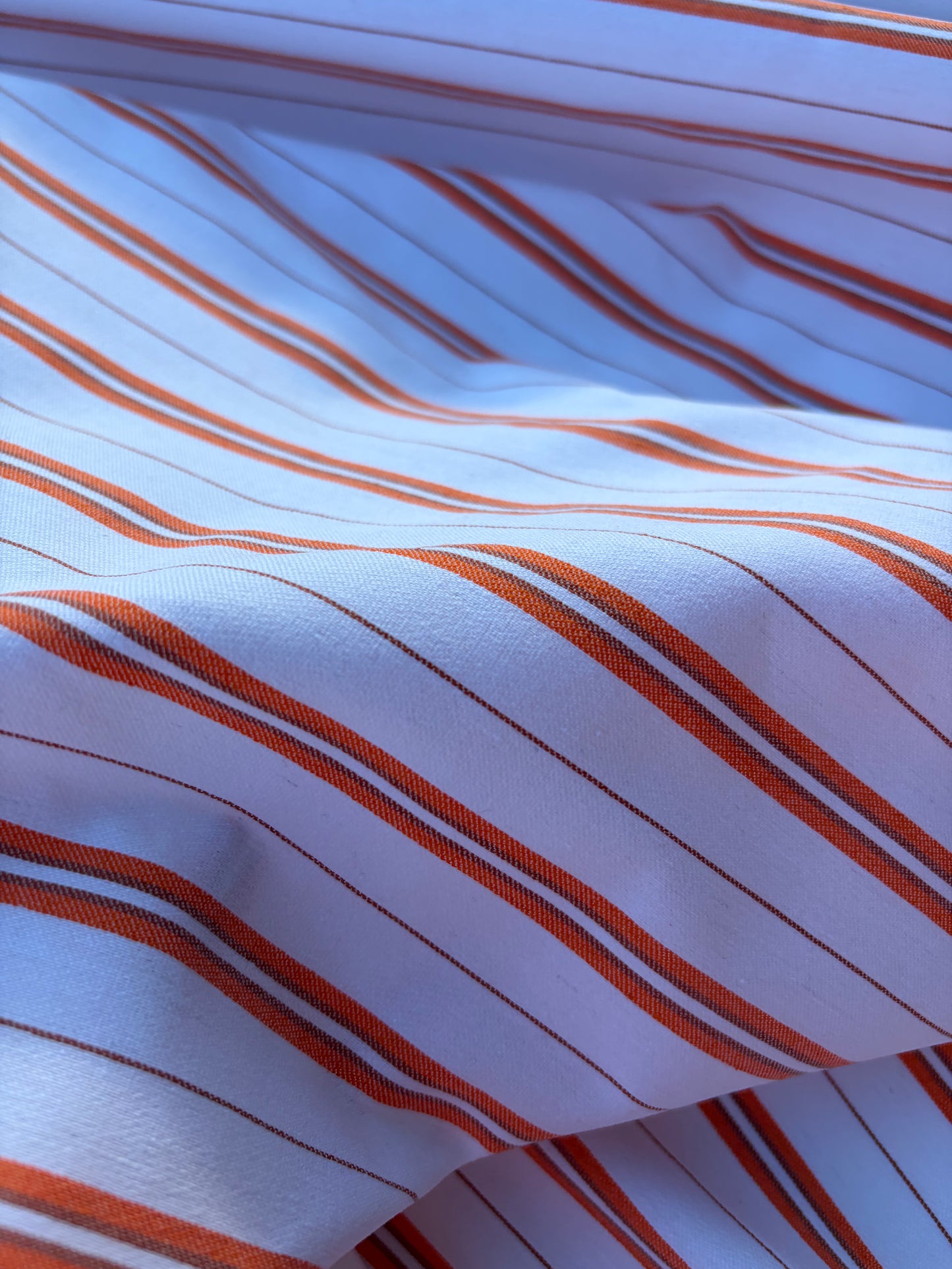 BART 006 orange/white cotton bengaline stripes