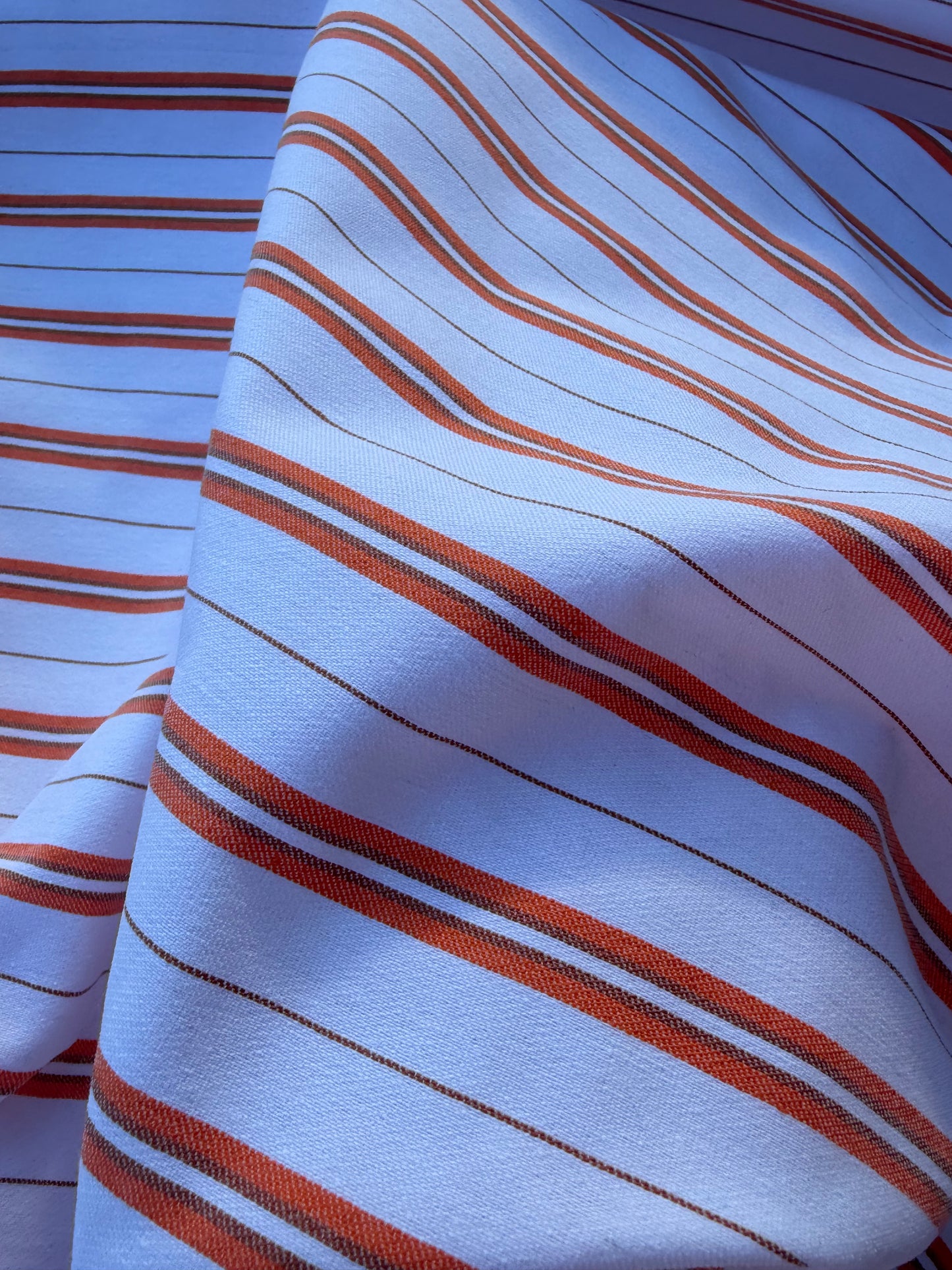 BART 006 orange/white cotton bengaline stripes