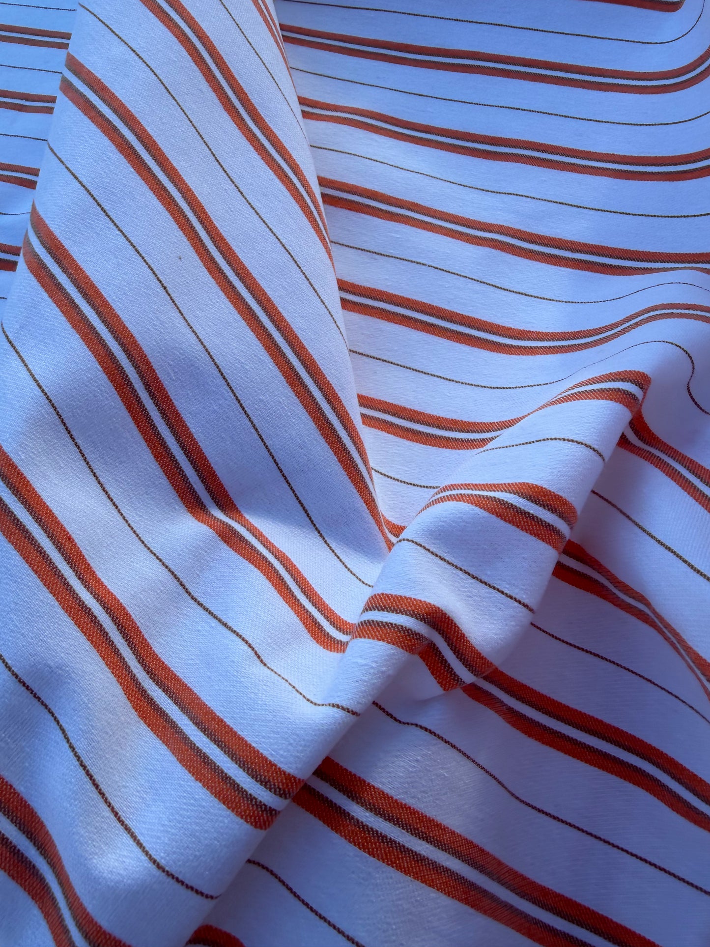 BART 006 orange/white cotton bengaline stripes